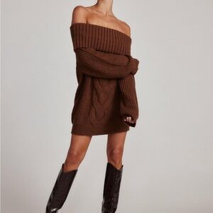 12th tribe- rhetta brown knit sweater
